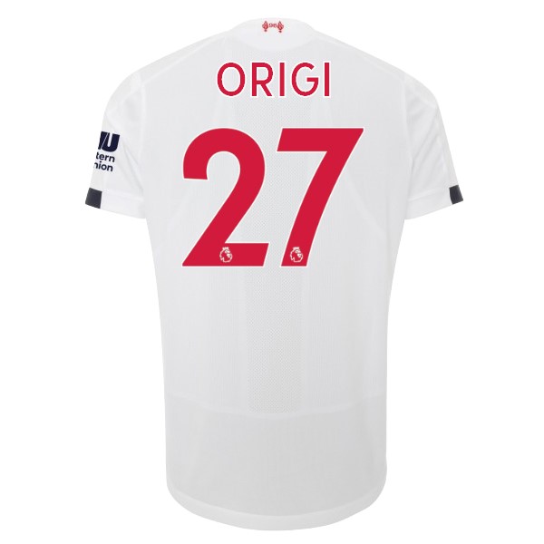 Maillot Football Liverpool NO.27 Origi Exterieur 2019-20 Blanc